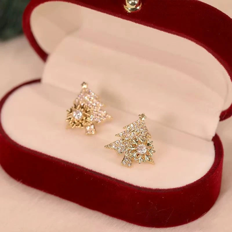Starlit Christmas Tree Earrings