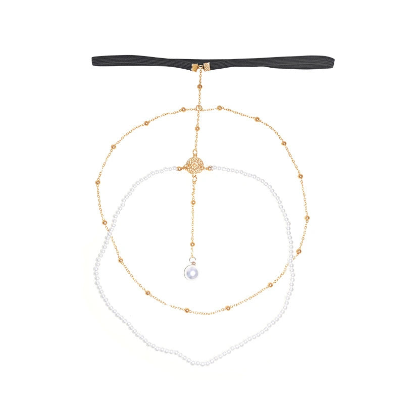 Vintage French-Style Pearl Leg Chain