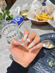 Lace & Bow Crystal Press-On Nails