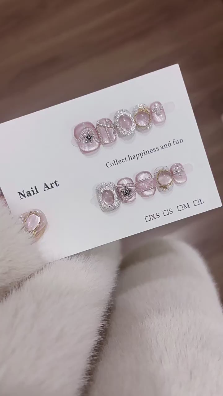 Pink Heirloom  Press-On Nails