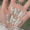 Lace & Bow Crystal Press-On Nails