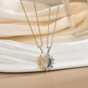 Celestial Sun & Moon Necklace Set