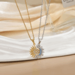 Celestial Sun & Moon Necklace Set