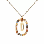 Gemstone Initial Pendant Necklace - Image 4