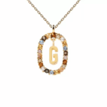 Gemstone Initial Pendant Necklace - Image 8