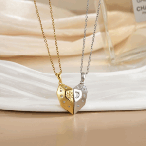 Heart Match Pendant Necklace Set