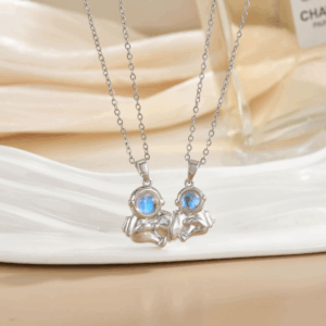 Heart Match Pendant Necklace Set
