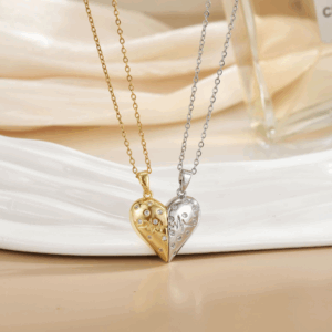 Heart Match Pendant Necklace Set