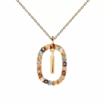Gemstone Initial Pendant Necklace - Image 10