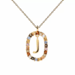 Gemstone Initial Pendant Necklace - Image 11