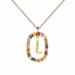 Gemstone Initial Pendant Necklace - Image 13