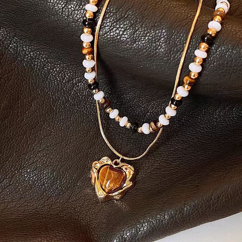 Lux Heart Tiger Eye Necklace