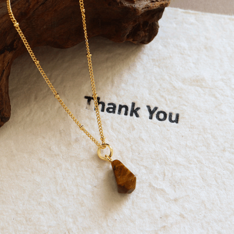 Luxe Tiger Eye Drop Necklace