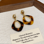 Tortoise Halo Drop Earrings