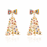 Sparkling Christmas Tree Bow Earrings
