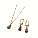 Luxe Tiger Eye Drop Necklace