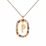 Gemstone Initial Pendant Necklace - Image 17