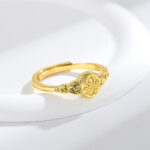 Lily Gold Carved Delicate ring - Image 2