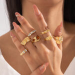 Celeste Gold Delicate Ring Set - Image 2