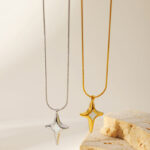 Four pointed star necklace