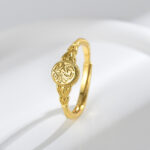 Lily Gold Carved Delicate ring - Image 3