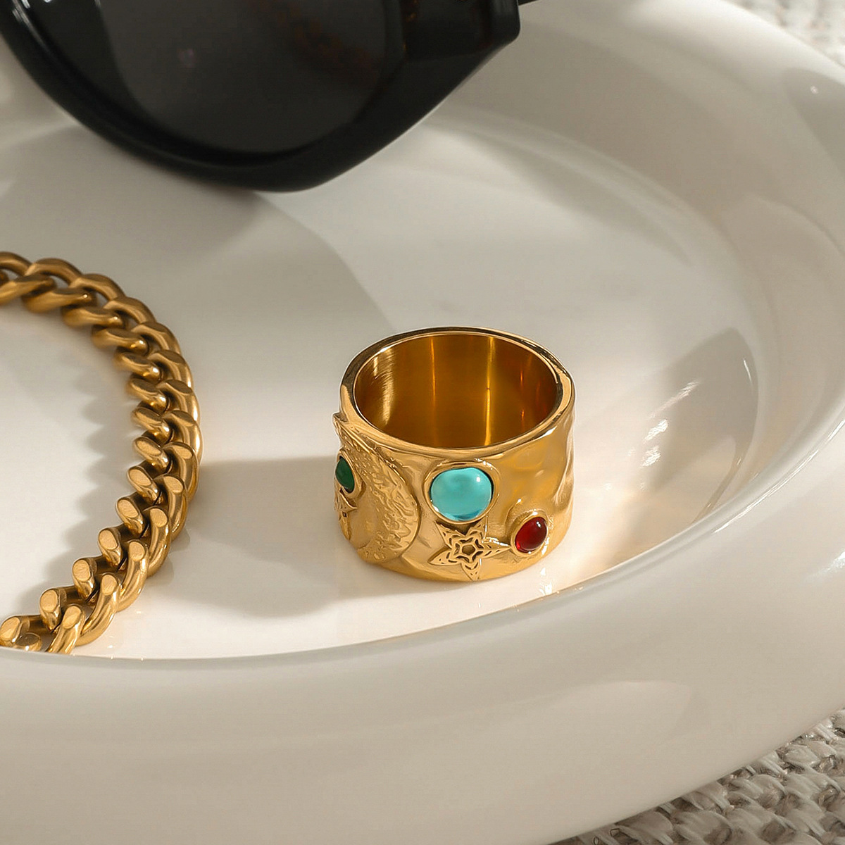 P_002 Star Moon Pattern Ring - Image 1