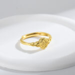 Lily Gold Carved Delicate ring - Image 4