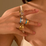 Eva Gold Ocean Wind Delicate Ring - Image 3