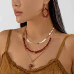 Lila Snake bone chain necklace Set - Image 3
