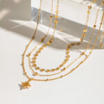 Sienna Gold Four pointed star  pendant Set - Image 3
