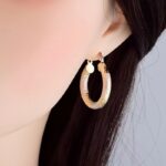 Three color circle earrings