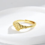 Lily Gold Carved Delicate ring - Image 5