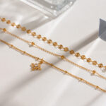 Sienna Gold Four pointed star  pendant Set - Image 4