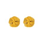 Wrinkled round earrings - Image 5