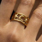 Star Moon Hollow Open Ring - Image 5