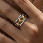 Star Moon Hollow Open Ring - Image 6