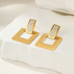 Geometric Square Earrings - Image 2