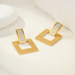Geometric Square Earrings - Image 3