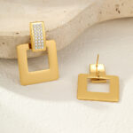 Geometric Square Earrings - Image 4