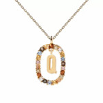 Gemstone Initial Pendant Necklace - Image 18