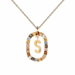 Gemstone Initial Pendant Necklace - Image 20