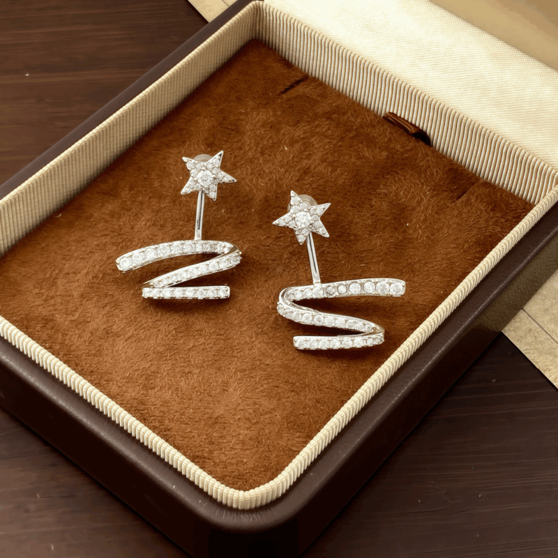 Shooting Star Spiral Earrings