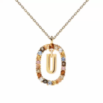 Gemstone Initial Pendant Necklace - Image 22