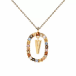 Gemstone Initial Pendant Necklace - Image 23