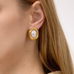 Resin titanium steel earrings